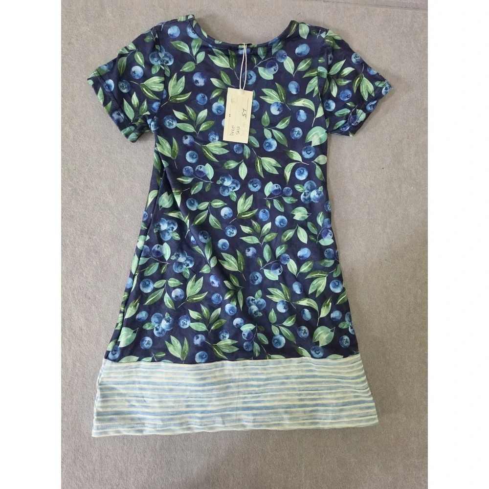Pete + Lucy 5T Short Sleeve Blueberry Stripes T-Shirt Dress NWT